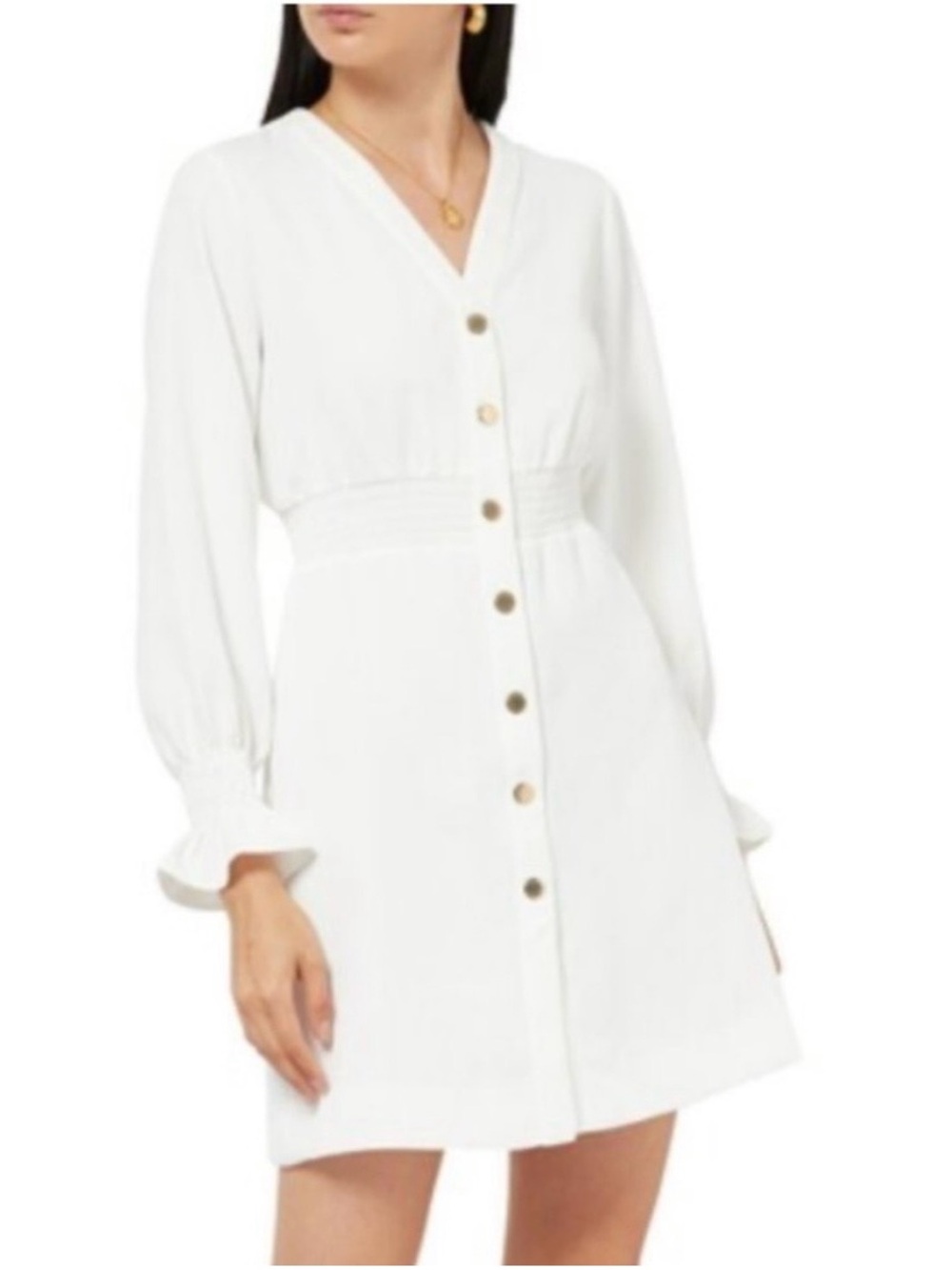Sandro Lylie White Button Dress